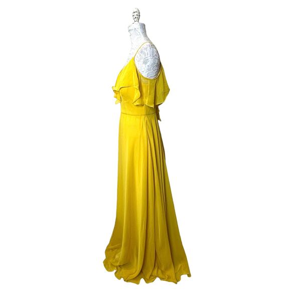 Dessy Collection Mila Luxe Chiffon Formal Marigold Style 3020 Women 6 Reg. NWT - Picture 4 of 12